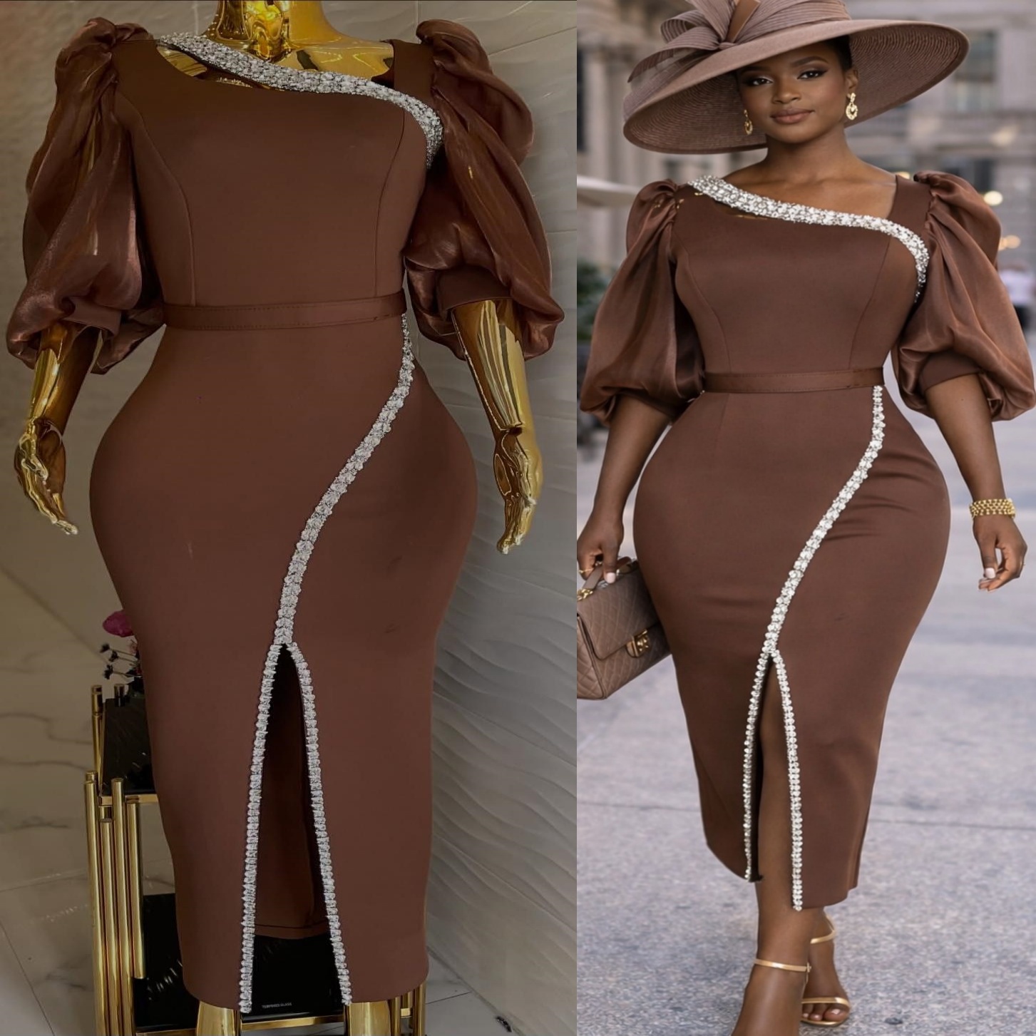 2026 Plus Size Chocolate Sheath Mother Of Bride Dresses Crystals Ankle Length Evening Party Mama's Dress Vintage 50's Birthday Wedding Guest