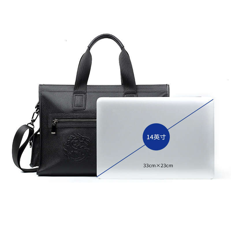 Luxury Shoulder Bags Totes Hobo Genuine Leather Business Commuter Laptop Bag Fashionable Large Capacity Briefcase Casual Top Layer Cowhide Men S Handb