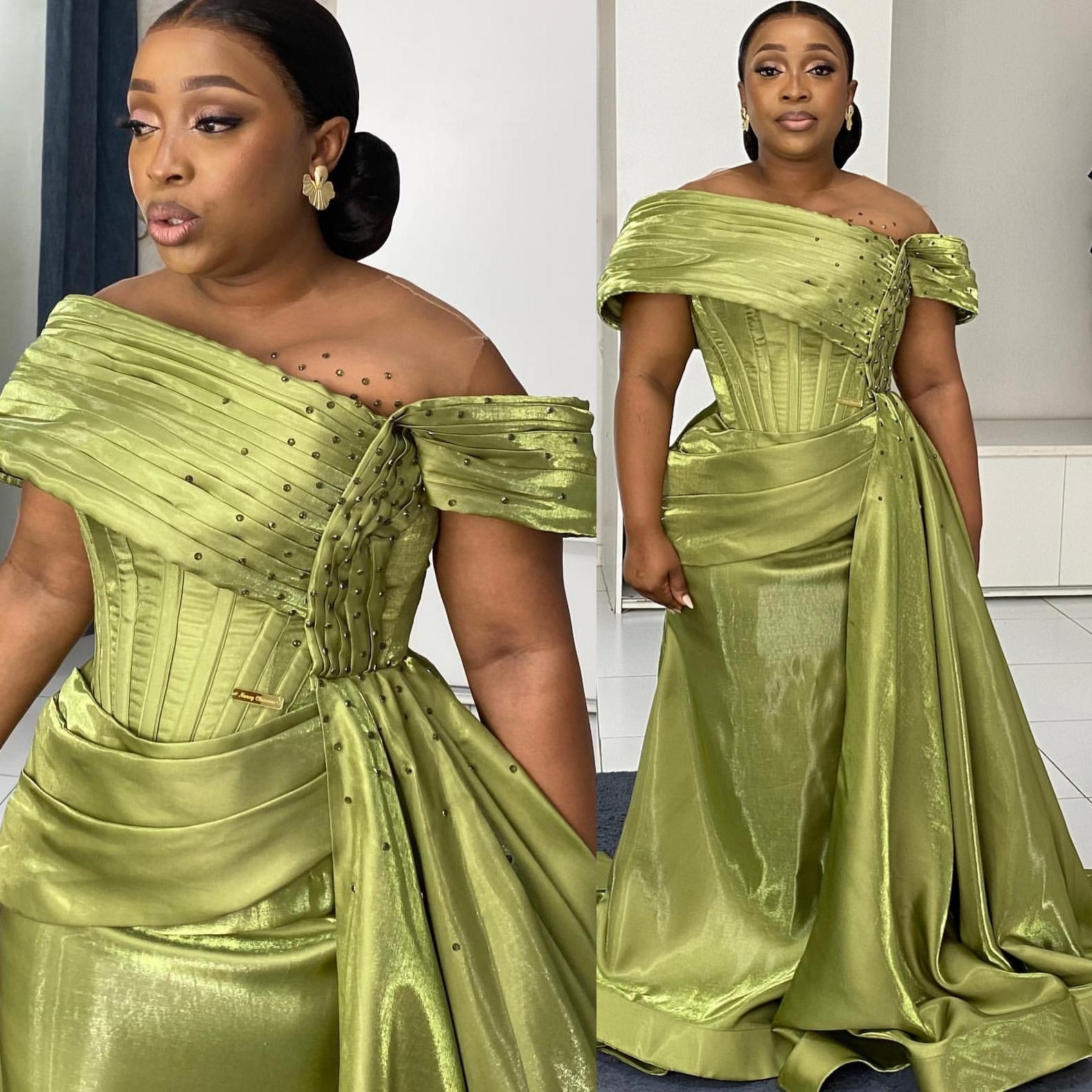 2026 Plus Size Dark Sea Mermaid Mother Of Bride Dresses Beaded Satin Sheer Neck Evening Party Mama's Dress Vintage 50's Birthday Wedding Gue