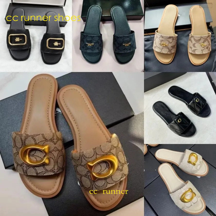 cc slides for men women slippers designer sandals famous sliders claquette clogs luxury sandale sandalen mules flats platform beach pink