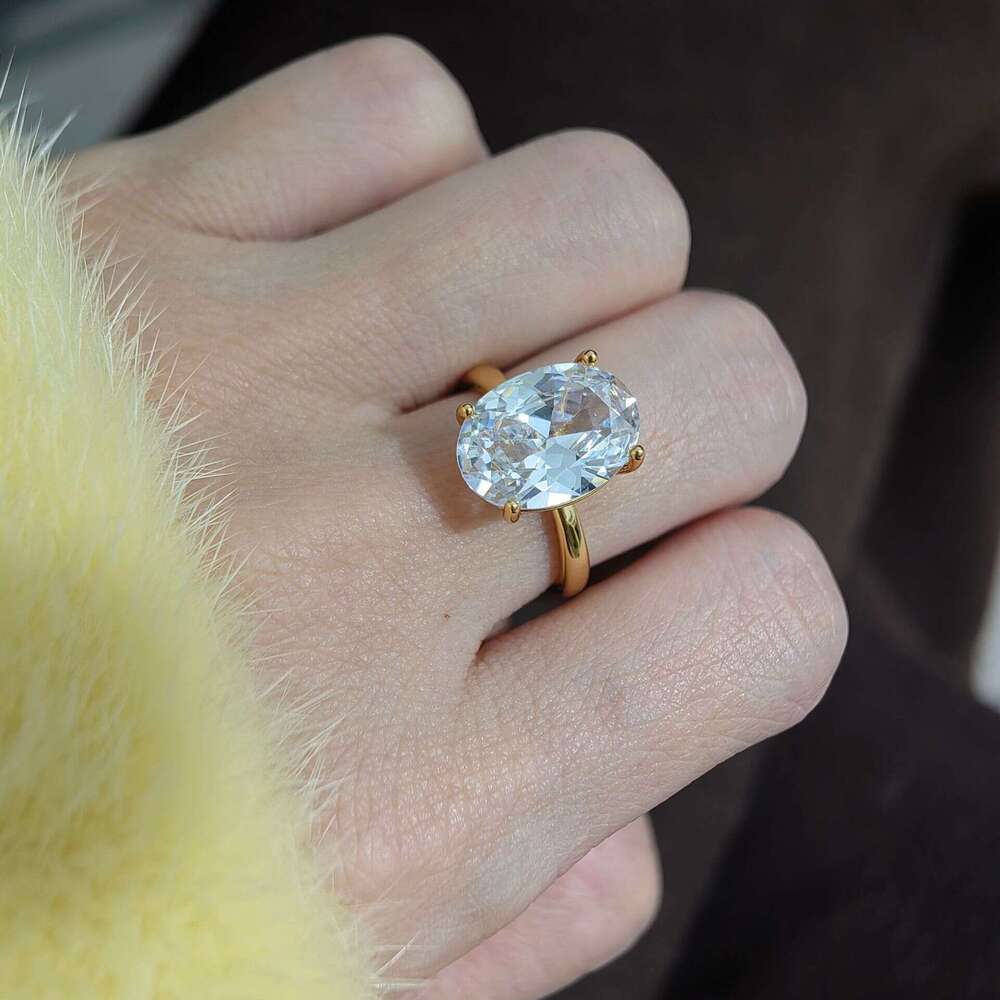 Hot Sale 8 Oval Cut Engagement 3A Cubic Zirconia Women's Wedding Ring Jewelry Daily