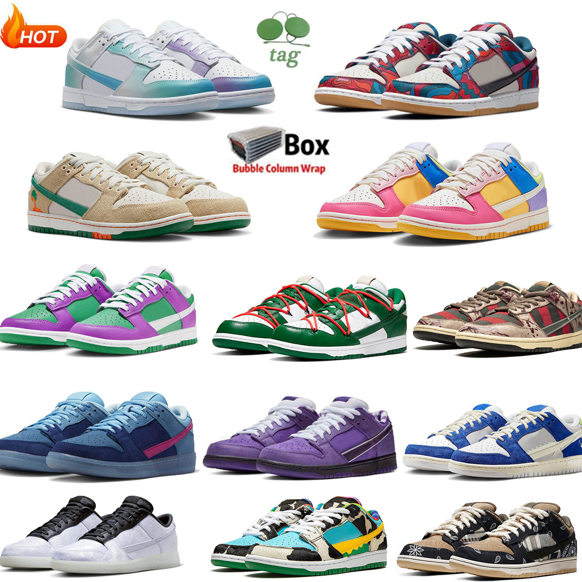 2026 With Box designer shoe Casual Mens Shoes for Men man Women Flat Shoe Grey Panda White Black University Blue Red Wolf Grey Vintage Outdoor Sports Trainers size 35-47
