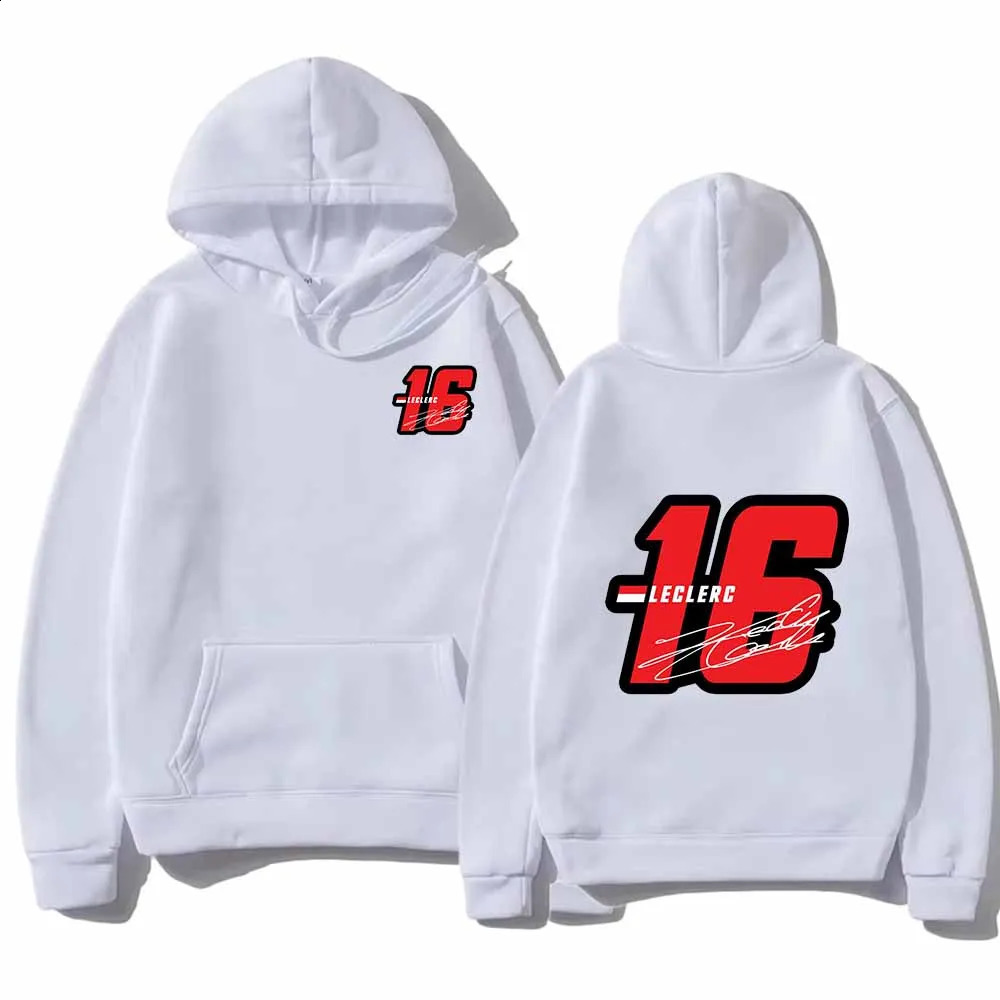 Fashion Hoodies Graphic Sweatshirts Loose Drawstring Number 16 Charles Leclerc Racer Printed Hooded Pullover Unisex Tops 260126 - view 3