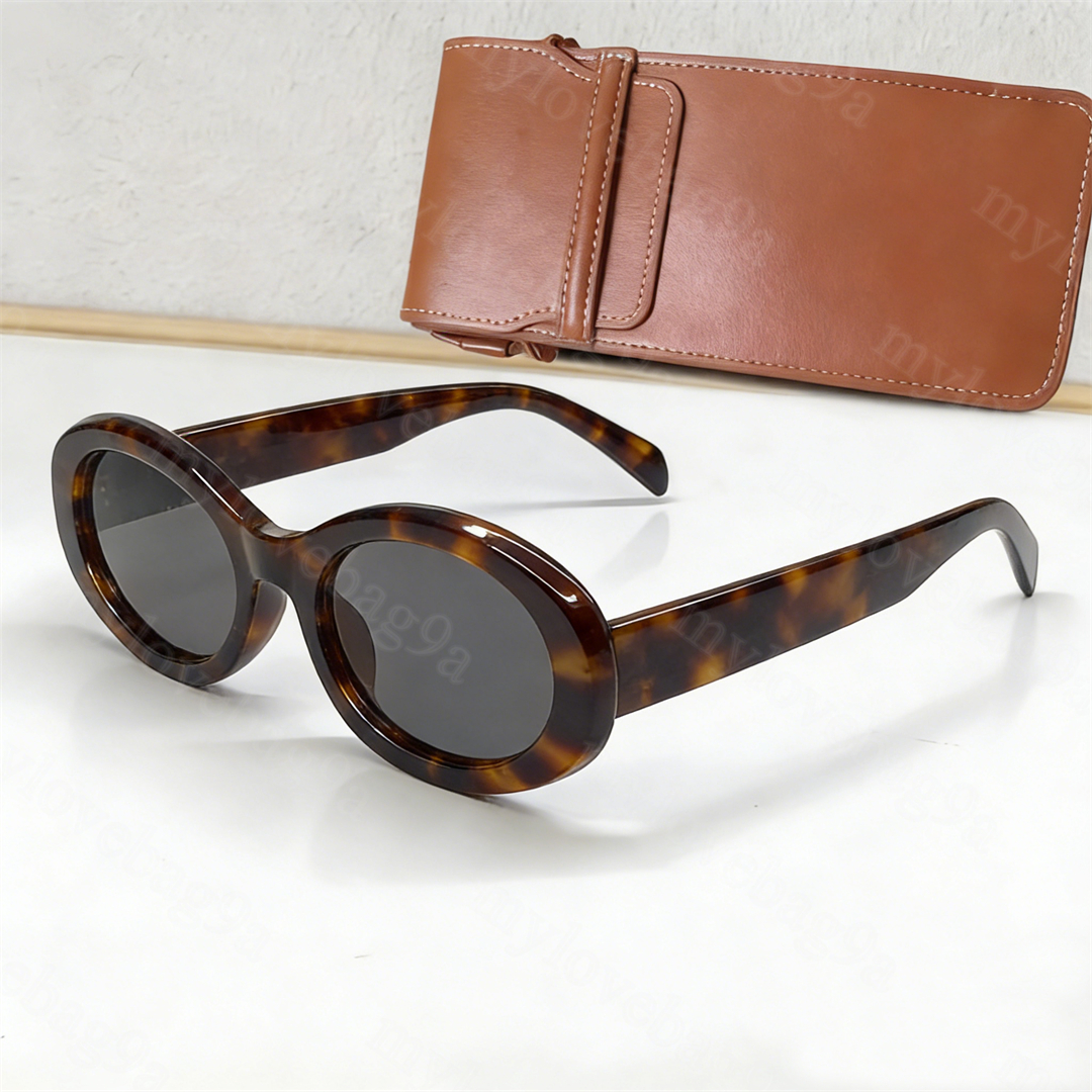 High Quality Luxury Designer Sunglasses For Women Men Tortoiseshell Oval Frame Polarized UV400 Sun Glasses