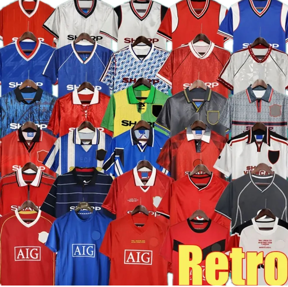 ManUnited soccer jerseys retro CANTONA Ronaldo Rooney Giggs Nani 06.07.08 Long Sleeved Scholes Tevez BERBATOV VIDIC Classic Manchest er United Football shirt