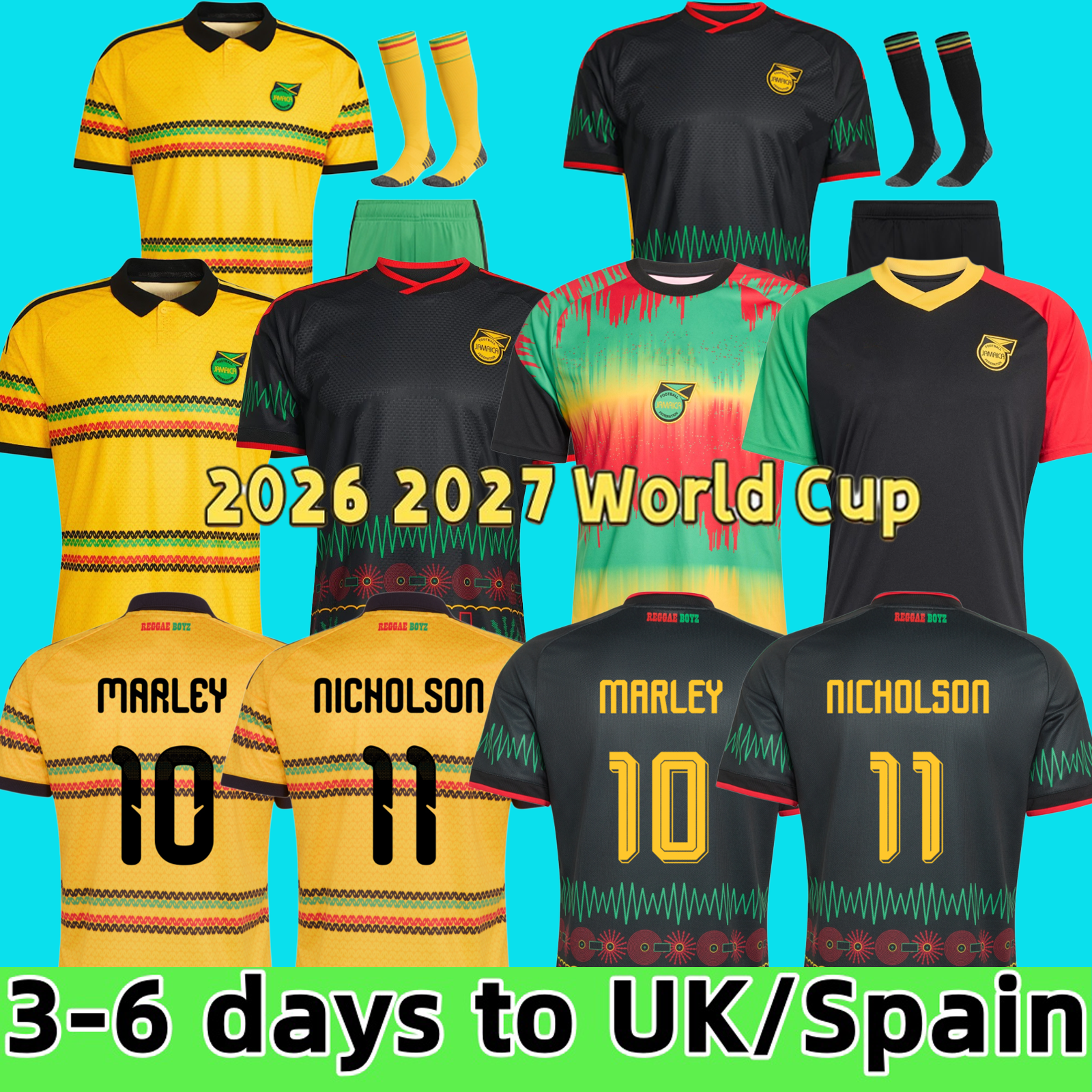 2026 2027 Jamaica soccer jerseys 1998 home away retro football shirt EARLE WHITMORE DAWES SINCLAIR ANTONIO NICHOLSON Training suit uniforms