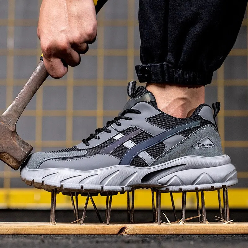 Man Safety Shoes Puncture-Proof Work Sneakers Lightweight Work Shoes Men Steel Toe Shoes Safety Boots Indestructible Shoes 260126