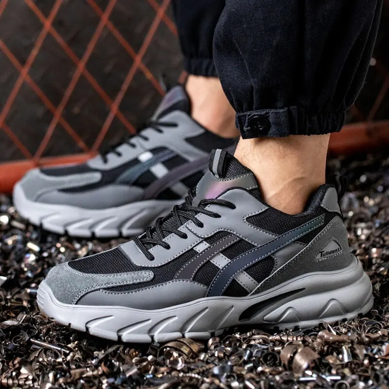 Man Safety Shoes Puncture-Proof Work Sneakers Lightweight Work Shoes Men Steel Toe Shoes Safety Boots Indestructible Shoes 260126
