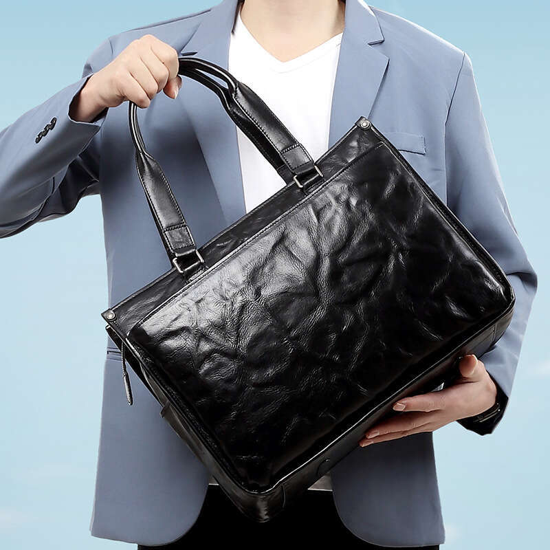 Luxury Shoulder Bags Totes Hobo New Genuine Leather Capacity Cowhide Briefcase Business Trip Laptop Bag Large Tote Men S Handbag SENYY