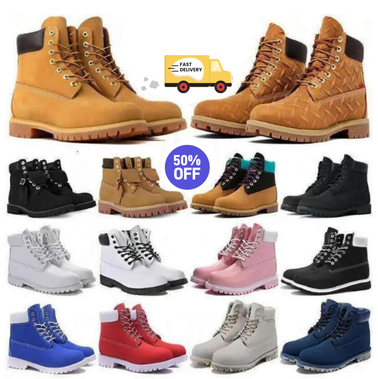 Designer Tims Men Women Yellow Classic Martin Boots Cowboy Shoes Outdoor Sports Black Brown Red Army Green Grey High Top Boots