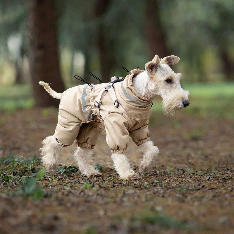 Famous brand Clothes Winter Warm Overalls Small Medium Dog Jumpsuit Cotton Jacket Thicken Padded Coat with Harness Adjustable Reflective pupakaIK