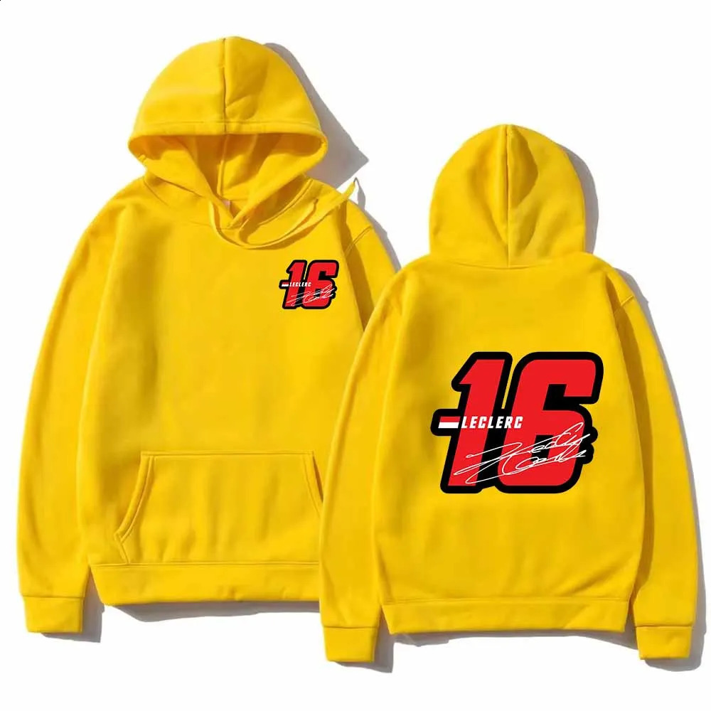Fashion Hoodies Graphic Sweatshirts Loose Drawstring Number 16 Charles Leclerc Racer Printed Hooded Pullover Unisex Tops 260126 - view 4