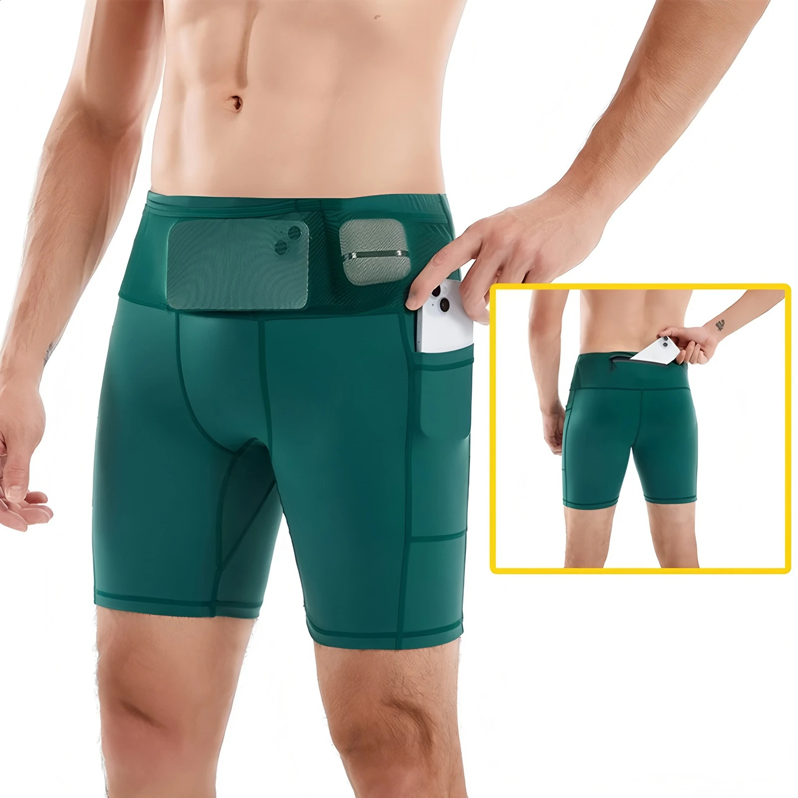 Mul-Pockets Compression Shorts 30 Mens Marathon Running Shorts Quick Dry Exercise Training Jogging Cycling Fitness Tight Shorts 260227 - view 4