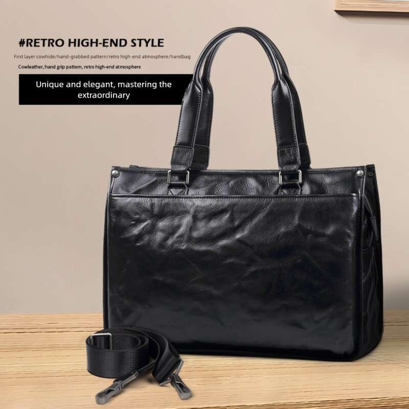 Luxury Shoulder Bags Totes Hobo New Genuine Leather Capacity Cowhide Briefcase Business Trip Laptop Bag Large Tote Men S Handbag SENYY