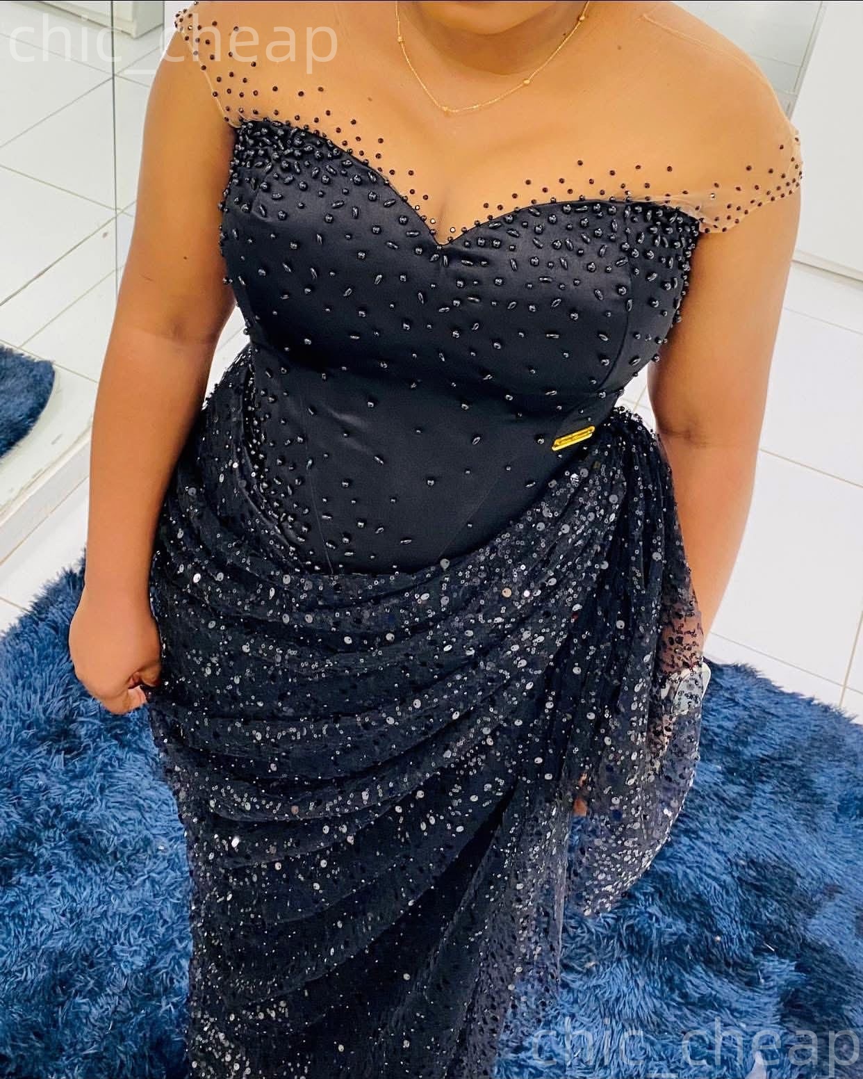 2026 Plus Size Dark Navy Sheath Mother Of Bride Dresses Beaded Sheath Sequined Evening Party Mama's Dress Vintage 50's Birthday Wedding Gues