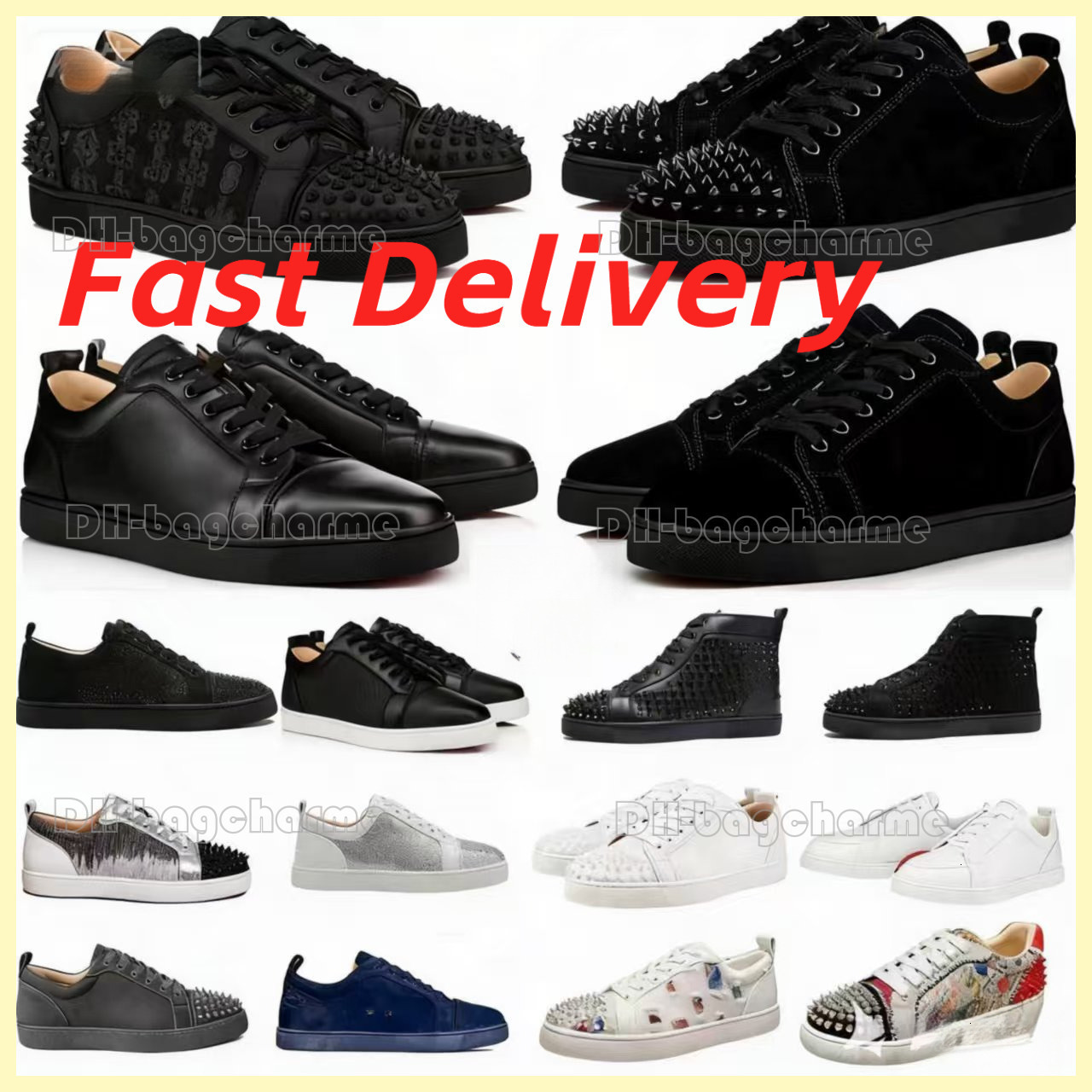 Luxury shoes Designer Shoes Red Low Dress Shoes Casual Glitter Grey Rivets Leather Suede Camo Wedding shoes Men Women Fashion Spikes Office Career Trainers Sneakers