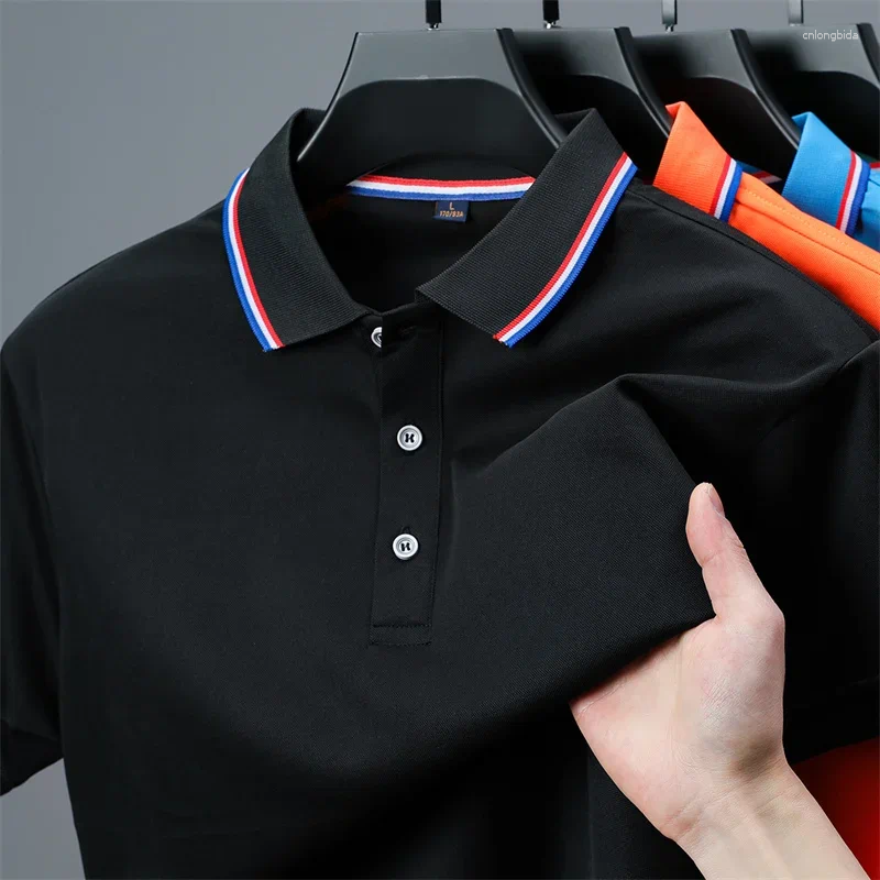 Men's Polos Casual Solid Color Short Sleeve Polo Shirt 2026 Summer Fashionable Comfortable Versatile Top For Men
