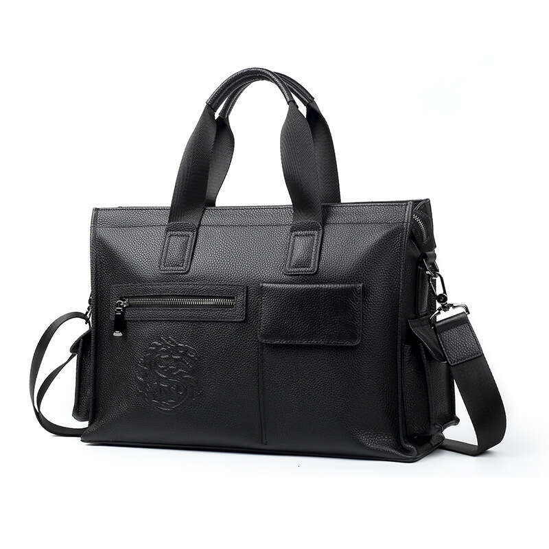 Luxury Shoulder Bags Totes Hobo Genuine Leather Business Commuter Laptop Bag Fashionable Large Capacity Briefcase Casual Top Layer Cowhide Men S Handb