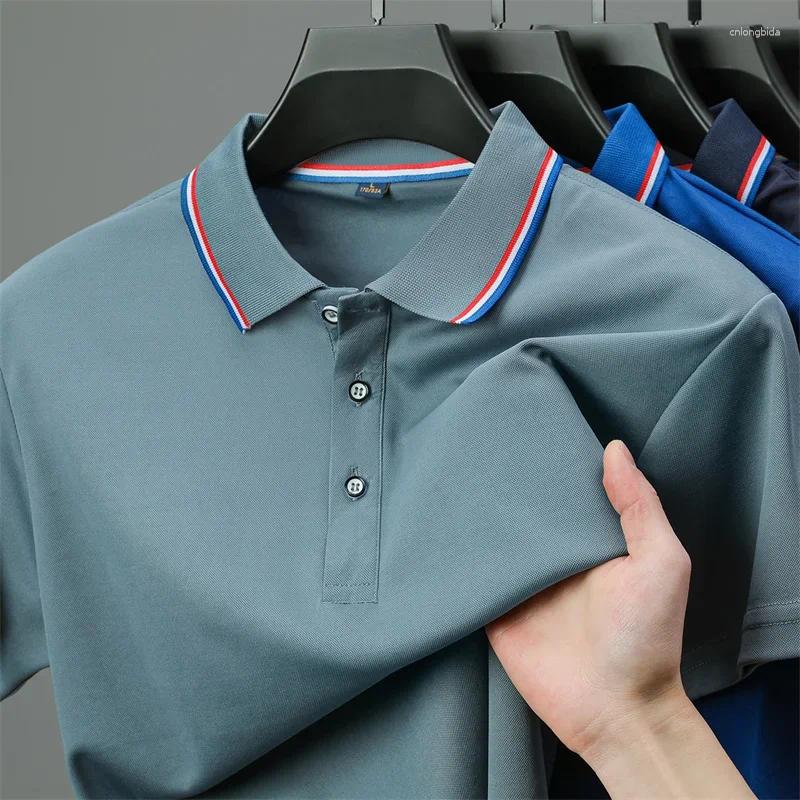 Men's Polos Casual Solid Color Short Sleeve Polo Shirt 2026 Summer Fashionable Comfortable Versatile Top For Men