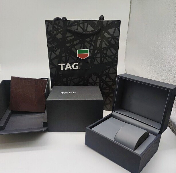 Watch Boxes Luxury Designer Storage Premium Original Black Box Complete Set Packaging Square Flip-Top Gift High-End Leather Portable