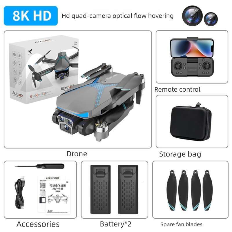 Famous brand cross-border new product AE7 folding brushless motor drone aerial photography cool lighting remote control aircraft quadcopter CKS