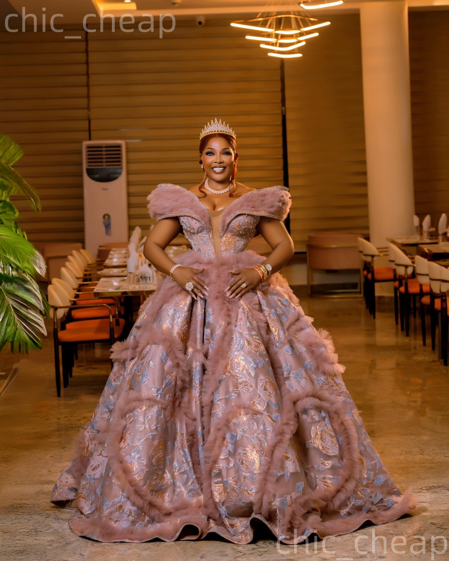 Aso Ebi Ball Gown Embroidery Prom Dresses 2026 Beaded Crystals Tiers Evening Formal Party Second Birthday Engagement Gowns Dress For Special Occasions