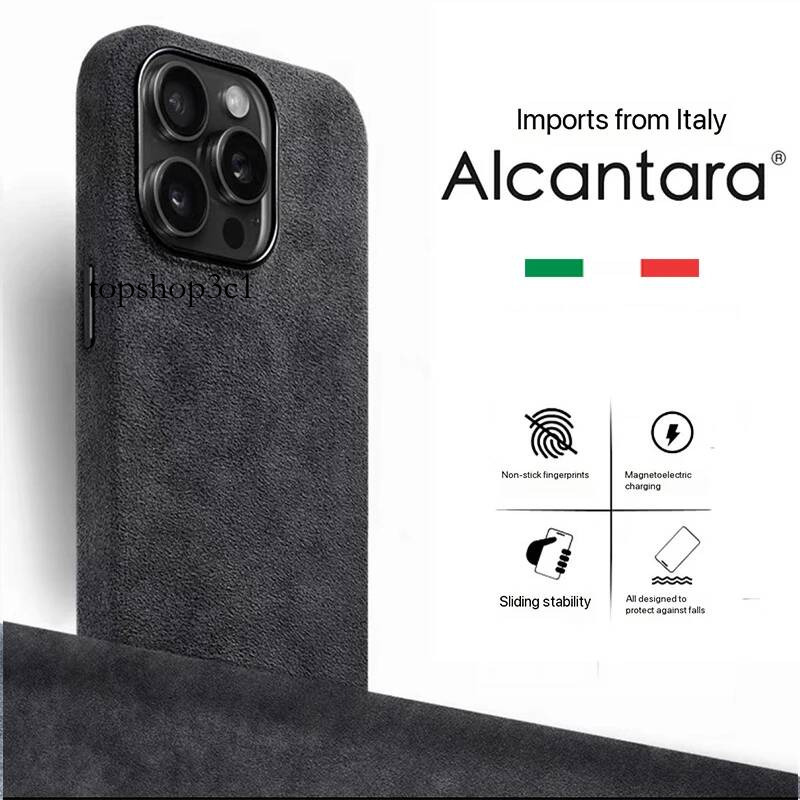 Real Alcantara IPhone 17 Plus Air Luxury Magnetic Cover Leather Magsafe Phone Case for 16 15 14 Pro Max