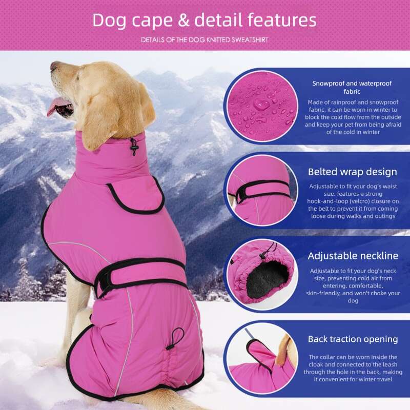 Famous brand New Winter Dog Clothes Fleece Lined Thickened Warm Waterproof Jacket for Medium and Large Dogs Sleeveless Cotton Coat pupakaIK