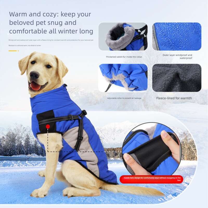 Famous brand New winter pet clothing coat windproof warm zippered cotton jacket with integrated chest and back design cross border dog apparel pupakaI