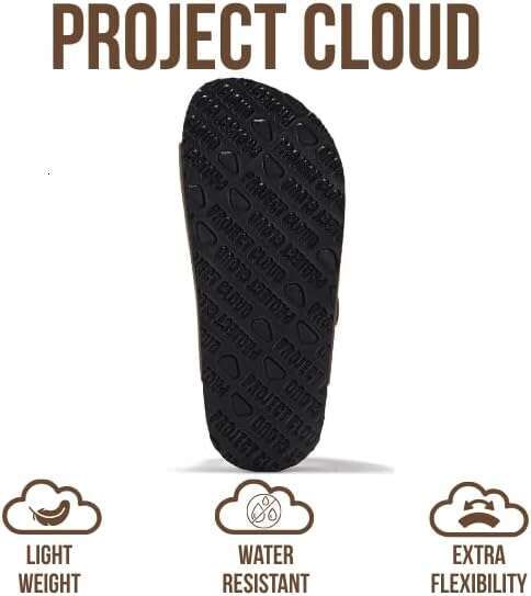 100% Genuine Leather Natural Cork Footbed Non-Slip Slides For Kids Lightweight - Water-Resistant Girls & Boys Sandals