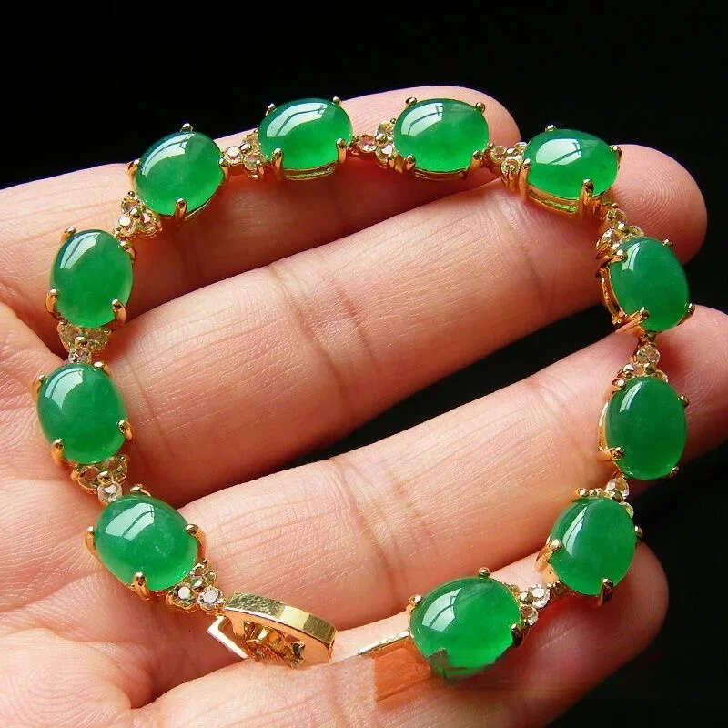 Green Jade Love Heart Bracelets Women Bangle Bracelet Jewelry 925 Silver Real Natural Bead Emerald Gift Gemstone Amulets Chinese Liuyuemoshang