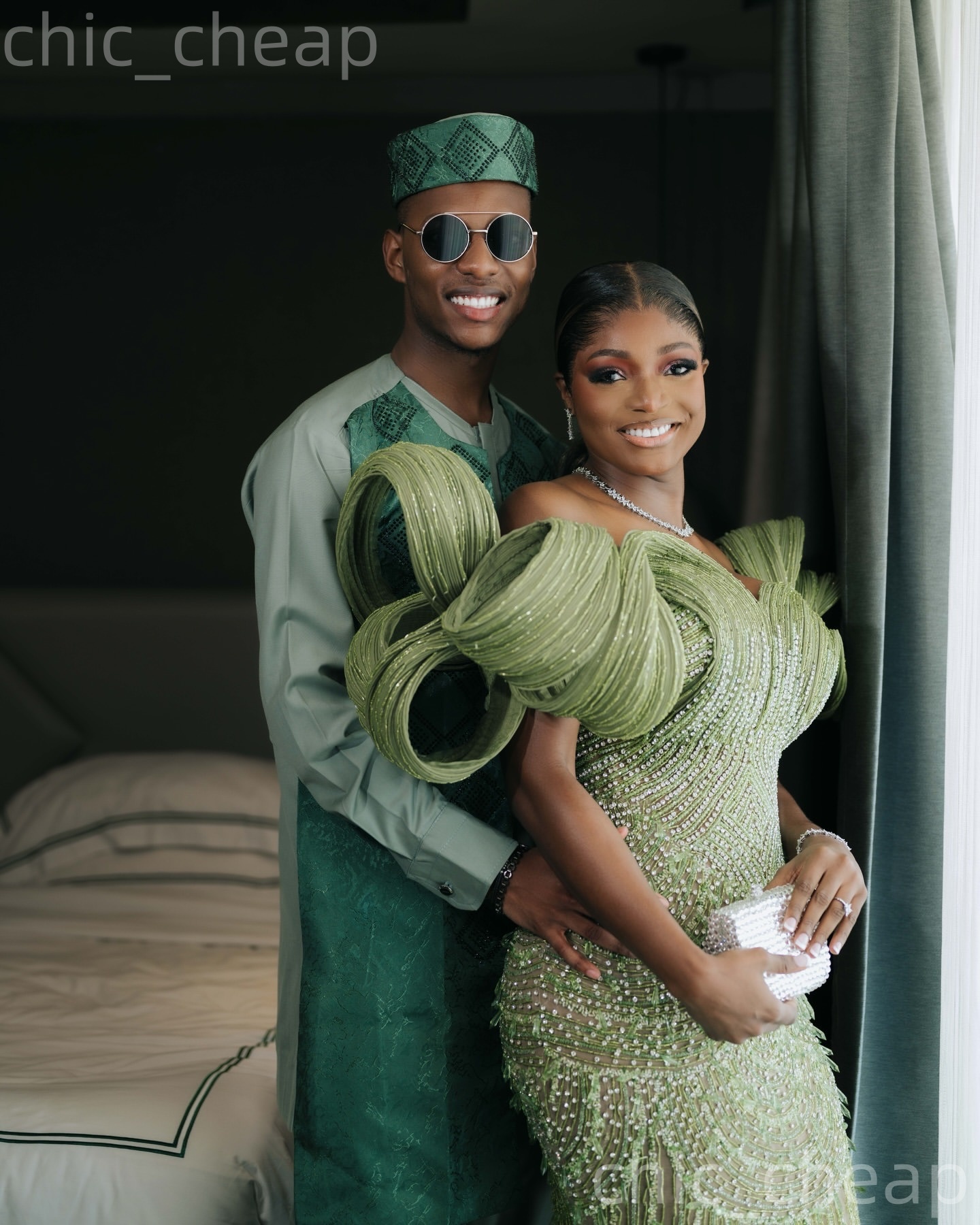 Aso Ebi Olive Green Mermaid Prom Dresses 2026 Beaded Crystals Sweetheart Evening Formal Party Second Birthday Engagement Gowns Dress For Special Occas