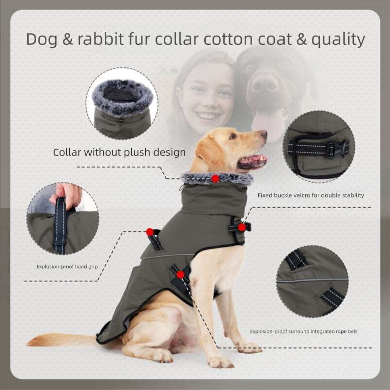 Famous brand Amazon s best selling winter clothes British gentleman style thickened and warm high necked pet clothing large dog cotton coat pupakaIK