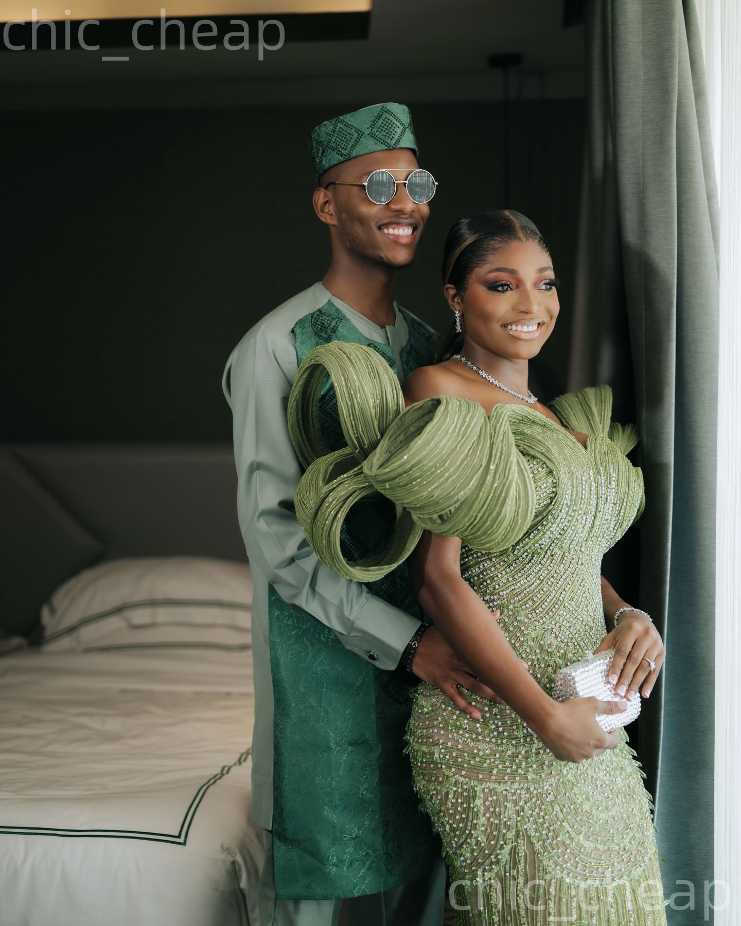 Aso Ebi Olive Green Mermaid Prom Dresses 2026 Beaded Crystals Sweetheart Evening Formal Party Second Birthday Engagement Gowns Dress For Special Occas