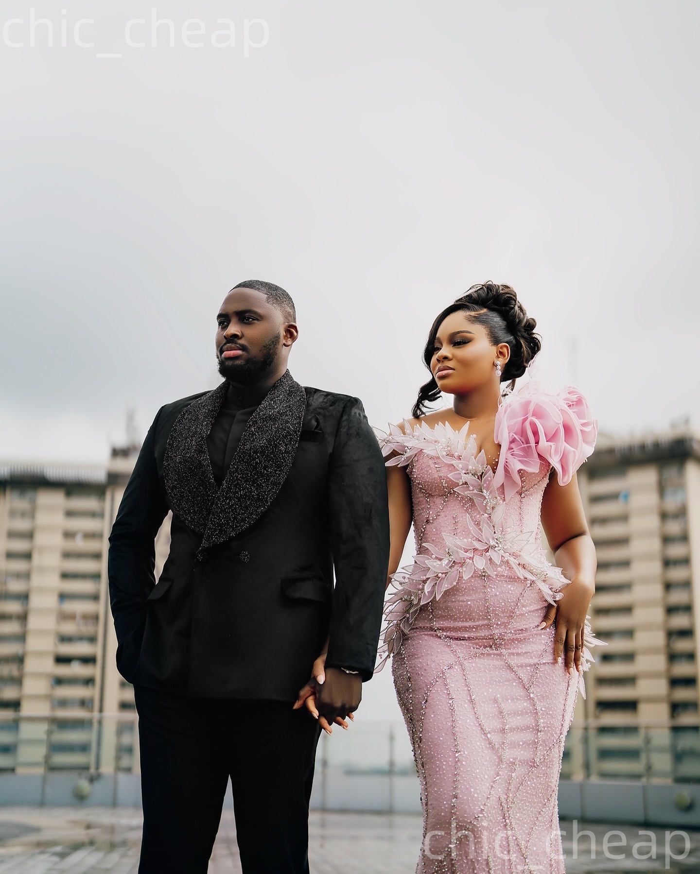 Aso Ebi Pink Mermaid Prom Dresses 2026 Beaded Crystals Florals Sheer Neck Evening Formal Party Second Birthday Engagement Gowns Dress For Special Occa