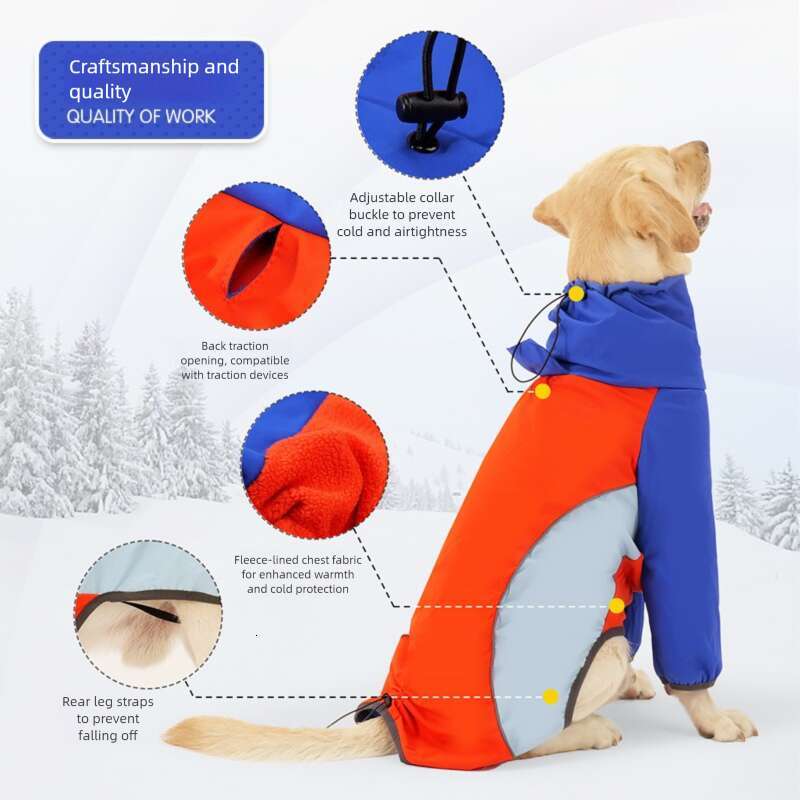 Famous brand New cross border medium large jacket double legged cotton coat waterproof windproof thickened and warm dog clothing in stock pupakaIK