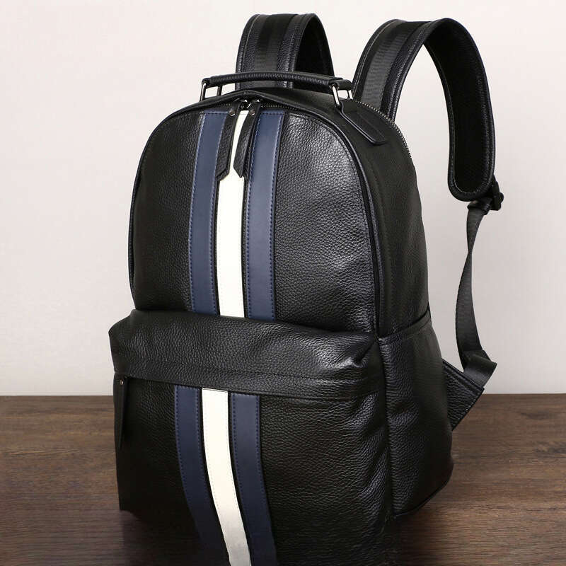 Luxury Shoulder Bags Totes Casual Backpack Genuine Leather Trendy Large Capacity Double Lightweight Commuting Top Layer Cowhide Men S Versatile School