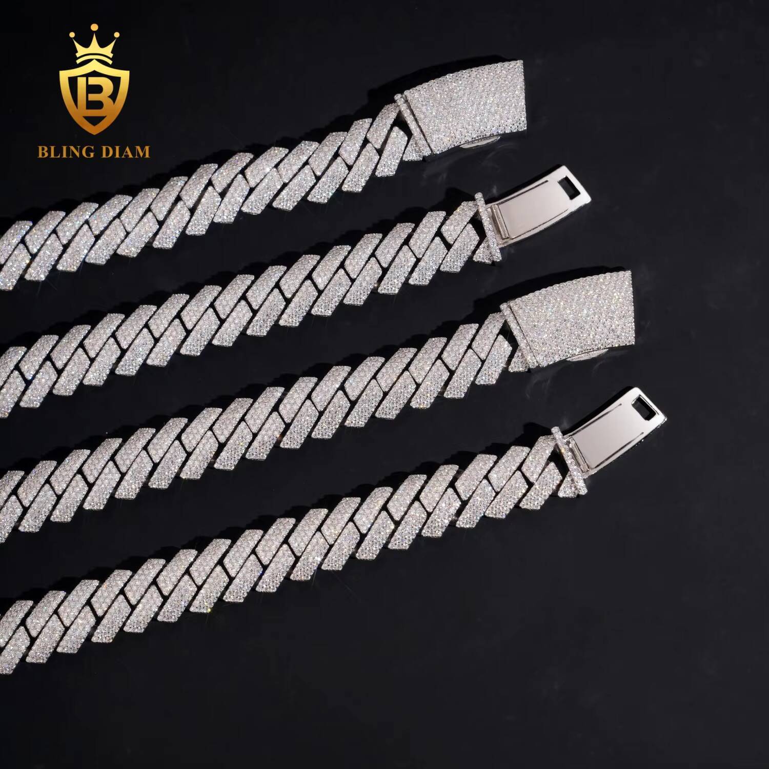 Factory Custom Newest 15MM Hip Hop Rapper Luxury Pass Diamond Tester VVS Moissanite Cuban Link Chain Necklace Men