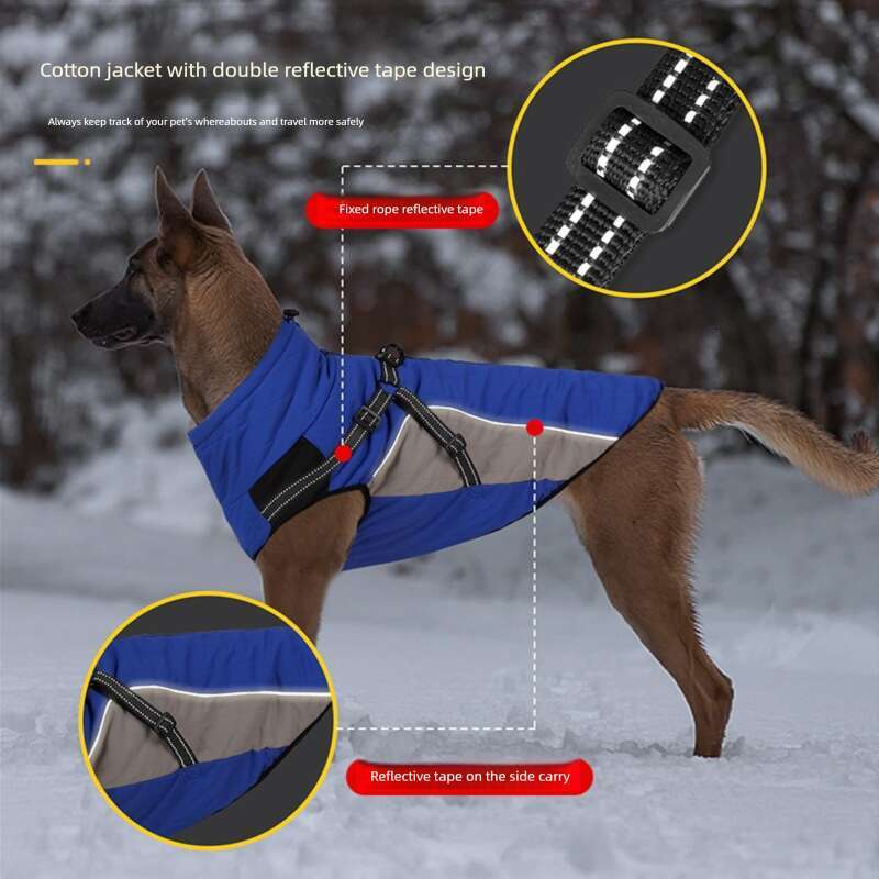 Famous brand New winter pet clothing coat windproof warm zippered cotton jacket with integrated chest and back design cross border dog apparel pupakaI