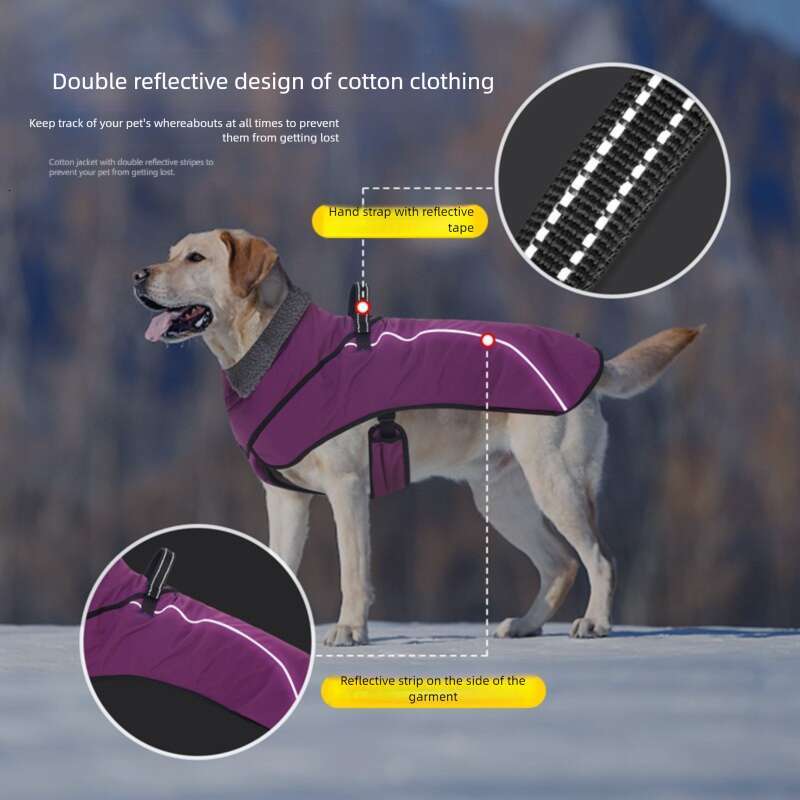 Famous brand Lamb Wool Thickened Dog Clothes Waterproof Warm High Collar Amazon Winter Cotton Coat for Medium and Large Dogs pupakaIK