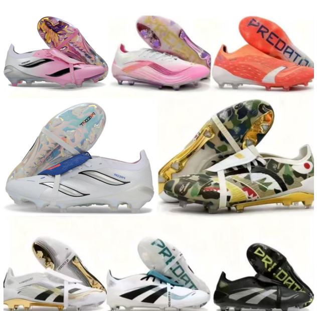 BelliGold Belinghams 25-26 Go Pink Soccer Cleats Pink David Beckhams FG Soccer Shoes PREDAT0R Elite Foldover Tongue Strike Electric Stealth Football Boots
