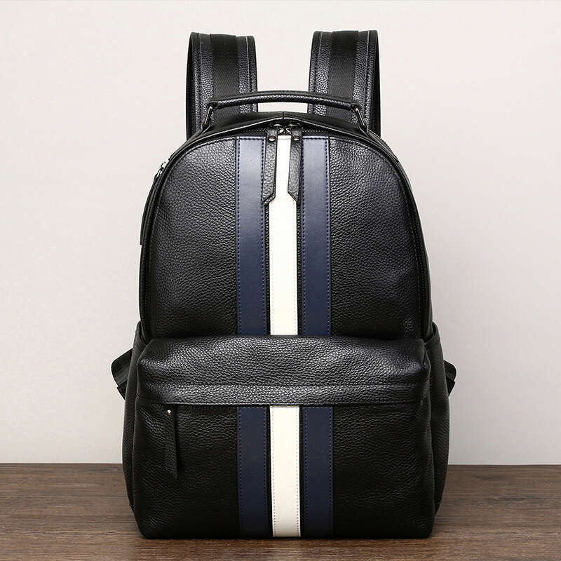 Luxury Shoulder Bags Totes Casual Backpack Genuine Leather Trendy Large Capacity Double Lightweight Commuting Top Layer Cowhide Men S Versatile School
