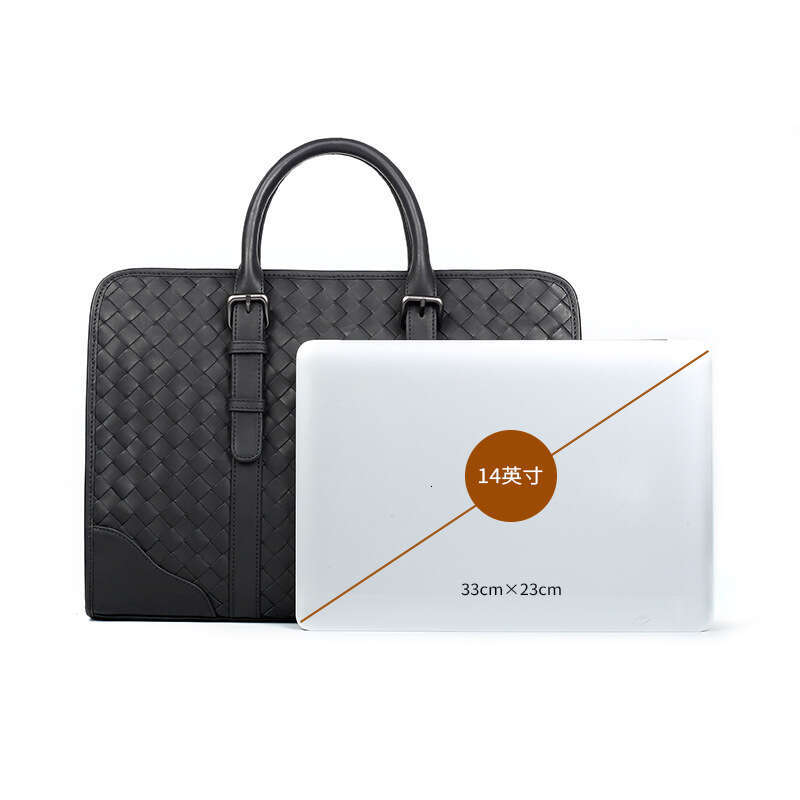 Luxury Shoulder Bags Totes Hobo New Genuine Leather Woven Business Briefcase Simple Large Capacity Laptop Bag Fashionable Men S Handbag SENYY