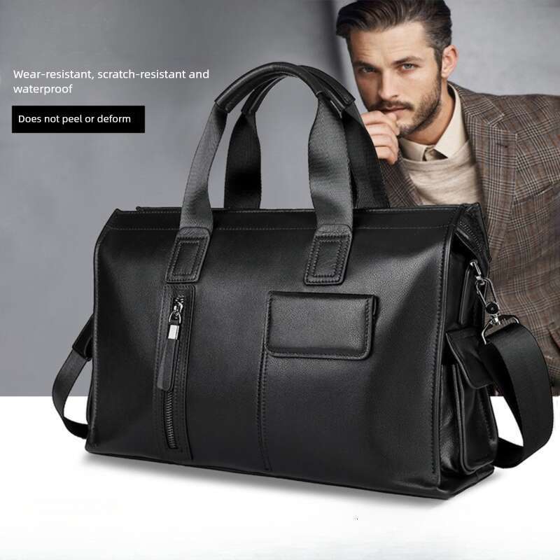 Luxury Shoulder Bags Totes Hobo Genuine Leather Business Briefcase Top Layer Cowhide Laptop Bag Large Capacity Versatile Simple Men S Handbag SENYY