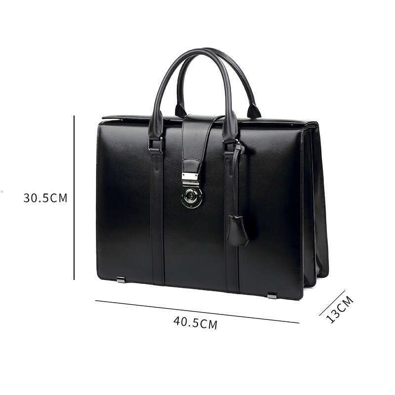 Luxury Shoulder Bags Totes Hobo New Genuine Leather Bag With Combination Lock Briefcase For Commuting And Business Large Capacity Cowhide Men S Handba