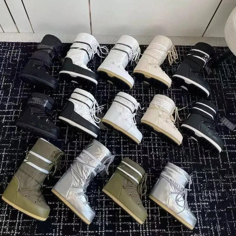 Luxury Fashion Moon Snow boot designer womens moon rain fur Boots New winter black warm snow ski platform high warm boot Winter Medium Shoes S7XU#