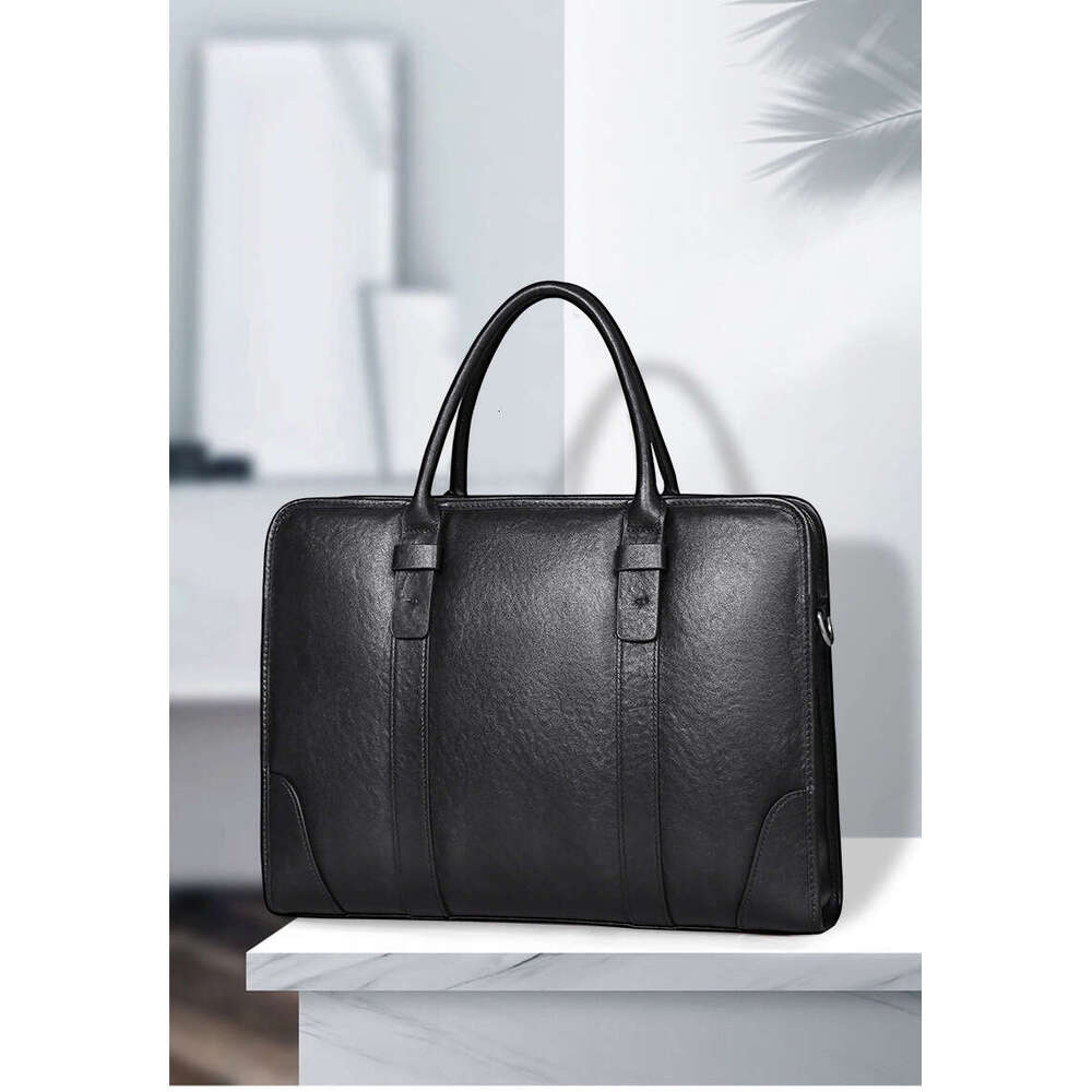 Luxury Shoulder Bags Totes Hobo Handmade Genuine Leather Bag Business High End Large Capacity Handbag Fashion Casual Top Layer Cowhide Men S Briefcase