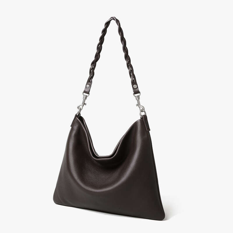 Luxury Shoulder Bags Totes Cross Border High End First Layer Cowhide Handbag With Capacity Custom Made Woven Shoulder Bag Bucket For Women Large Commu