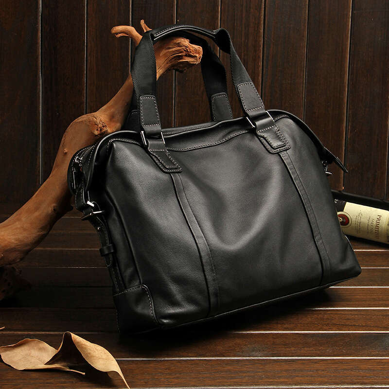 Luxury Shoulder Bags Totes Hobo Casual Genuine Leather Fashion Men S Handbag Large Capacity Horizontal Computer Bag Top Layer Cowhide Business Briefca