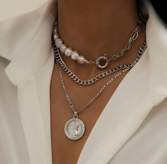 Gift Necklace Heavy Minimalist Chain Punk Short and Fat Jewelry Accessories Charm Black Crystal Heart Pendant Necklace for Men 250109